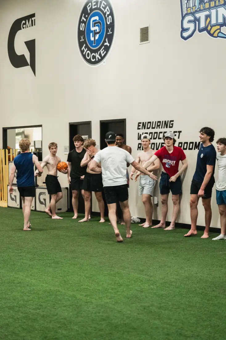 Players warming up at GMT